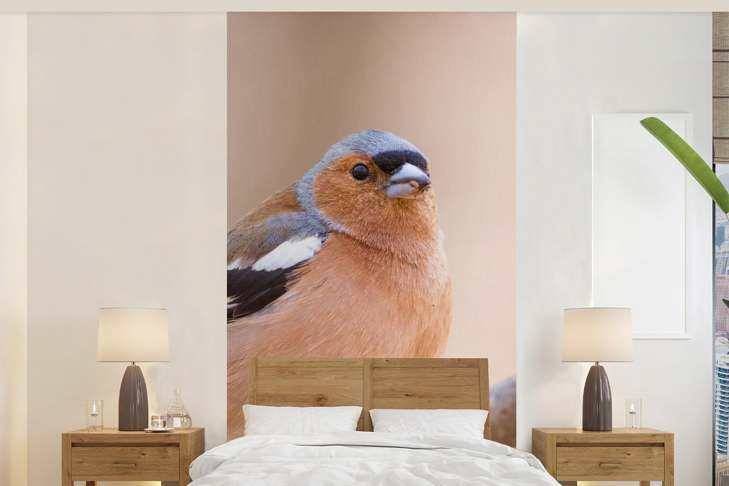 MuchoWow Fototapete Vogel - Tiere - Fink, Matt, bedruckt, (2 St), Vliestapete für Wohnzimmer Schlafzimmer Küche, Fototapete