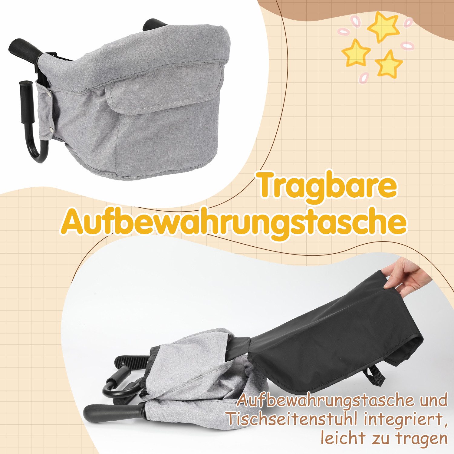 Clanmacy Tischsitz Tischsitz Baby Faltbar mit Rutschfestem Clip Tragbar Bab günstig online kaufen