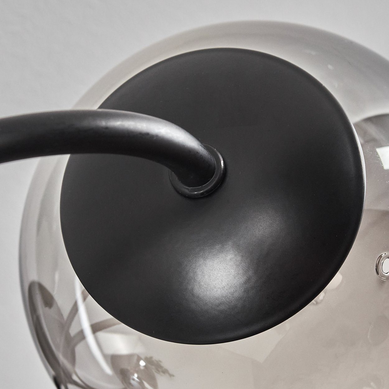 hofstein Deckenleuchte Deckenlampe aus Metall/Glas in Schwarz/Rauchfarben, ohne Leuchtmittel, Leuchte im Retro-Design aus Glas, 6 x G9 LED, ohne Leuchtmittel