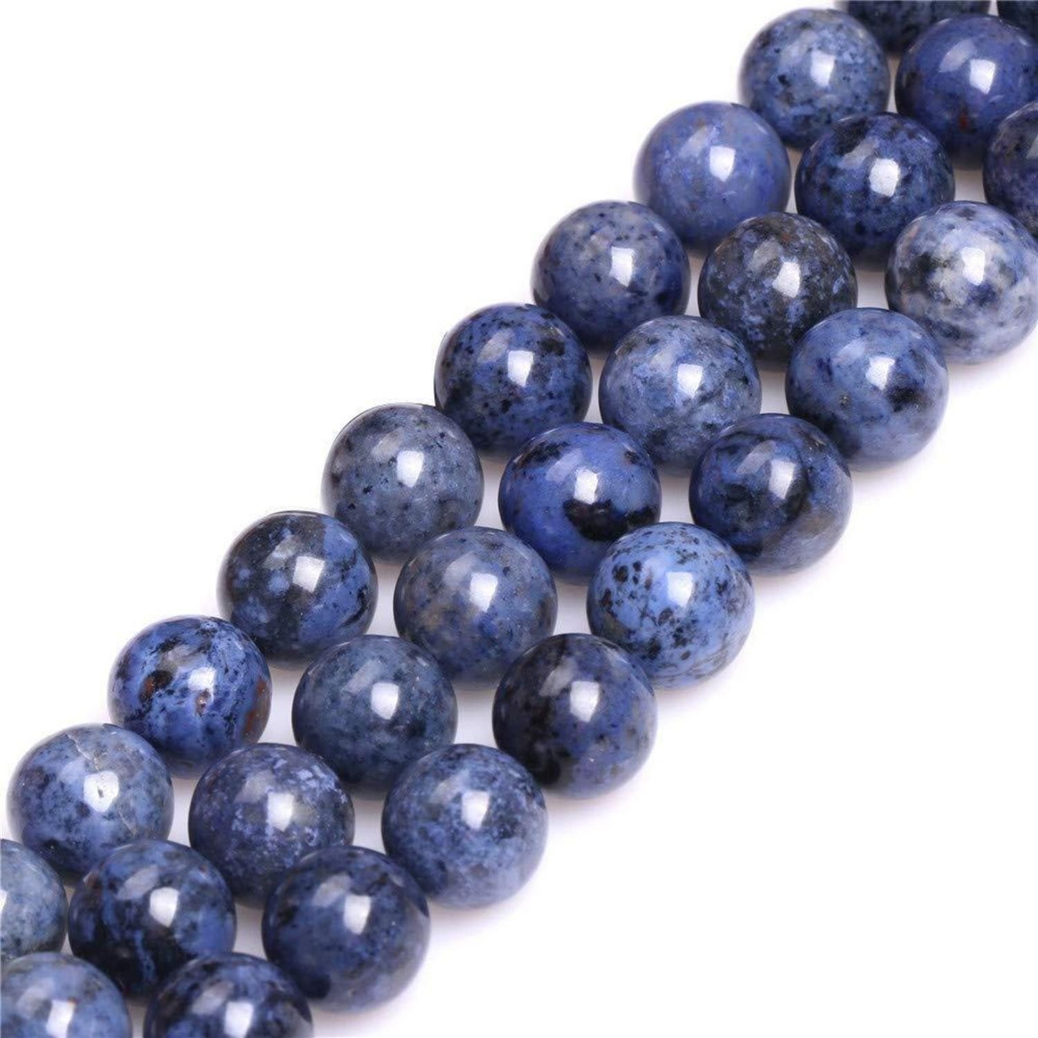 LuxusKollektion Bastelperlen Dumortierit Perlen Dunkelblau 4mm, (1-tlg)