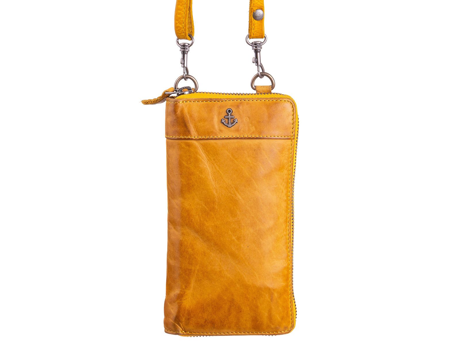 HARBOUR 2nd Umhängetasche Lina Leder Handytasche (1 Stück, 1-tlg., B/H/T)ca. 10/18,5/3 cm), gewaschenes Leder