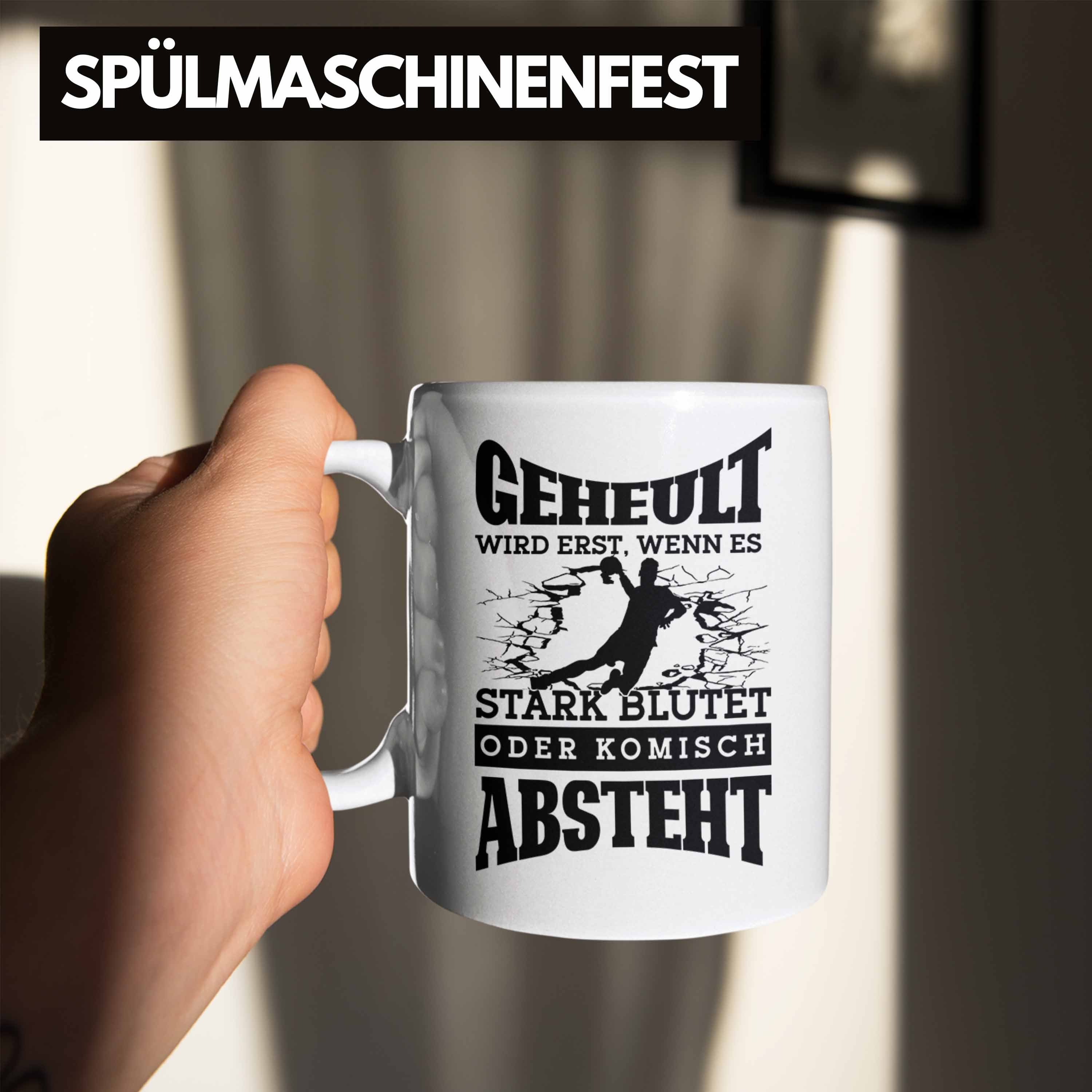 Tasse Handba als Spruch Geschenk Lustige Trendation Tasse Handball-Spieler Weiss Geschenkidee