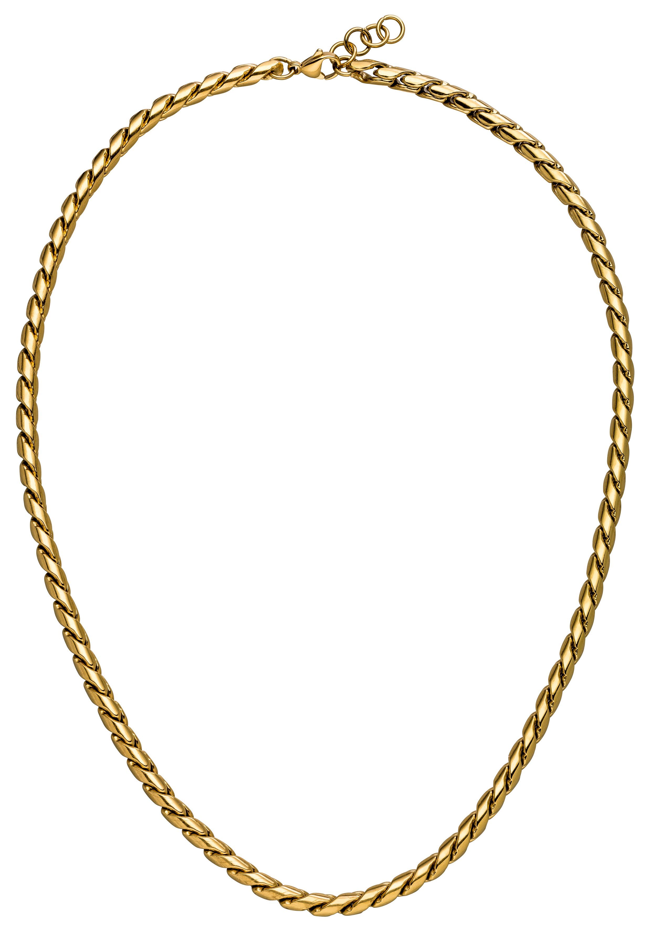 JOBO Kette ohne Anhänger gedreht, Edelstahl goldfarben 47 cm