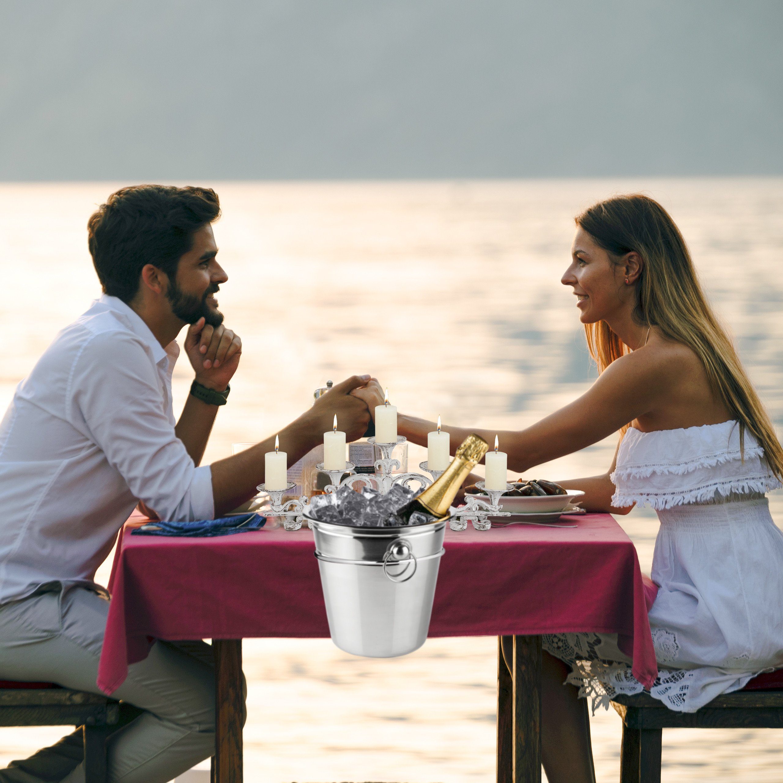 relaxdays Sektkühler Sektkühlerhalter für den Tisch
