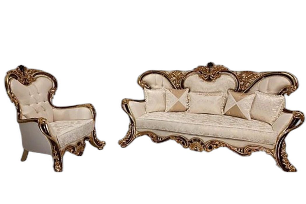 Xlmoebel Chesterfield-Sofa Chesterfield Sofa im Barock-Design mit eleganter Polsterung, 2 Teile, Hergestellt in Europa