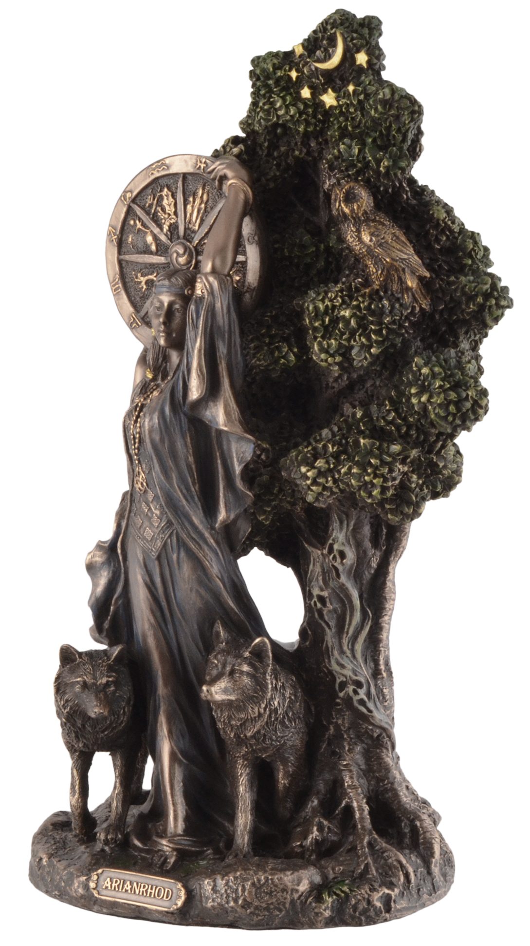 Vogler direct Gmbh Dekofigur des Hand Schicksals Arianrhod von Göttin - Veronese, keltische LxBxH coloriert, bronziert ca. 15x10x24cm by und
