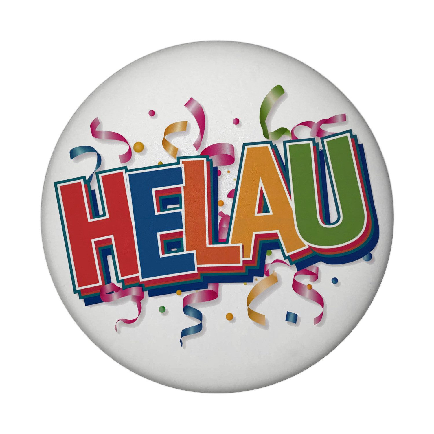 Magnet Helau Magnet mit buntem Konfetti-Design