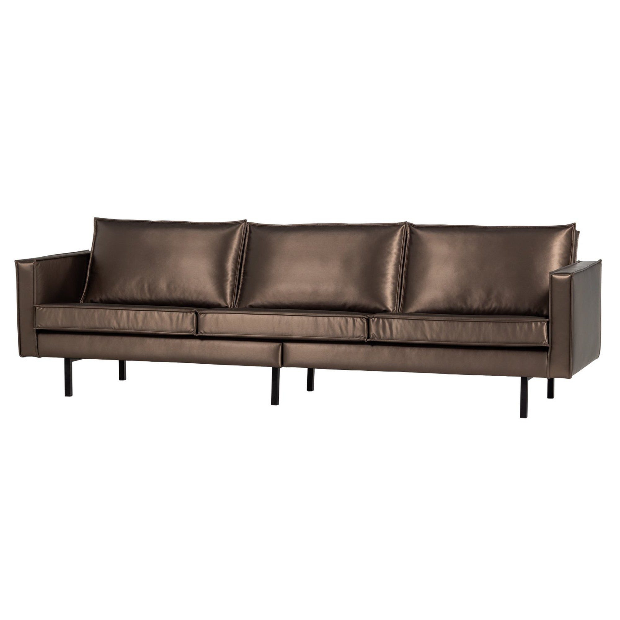 WOOOD Sofa Sofa Rodeo 3-Sitzer 277 cm - Metallic Copper, Braun, Modernes und zeitgemäßes Design
