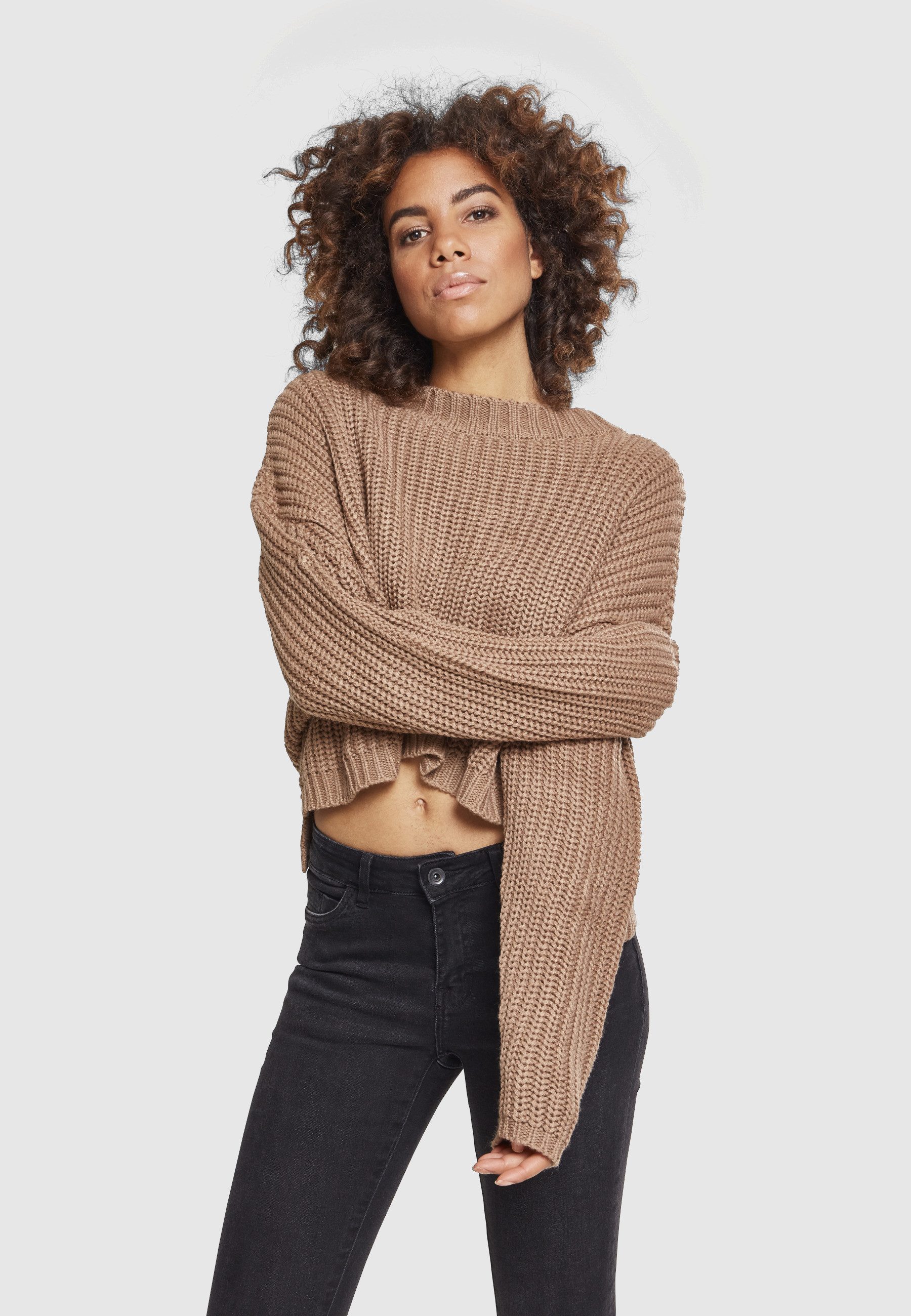 URBAN CLASSICS Sweatshirt Urban Classics Damen Ladies Wide Oversize Sweater (1-tlg)