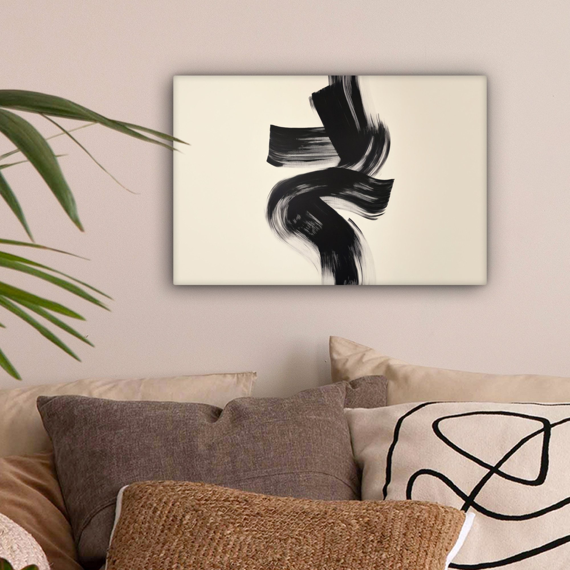 OneMillionCanvasses® Leinwandbild Streifen - Schwarz - Abstrakt, Fotodruck günstig online kaufen