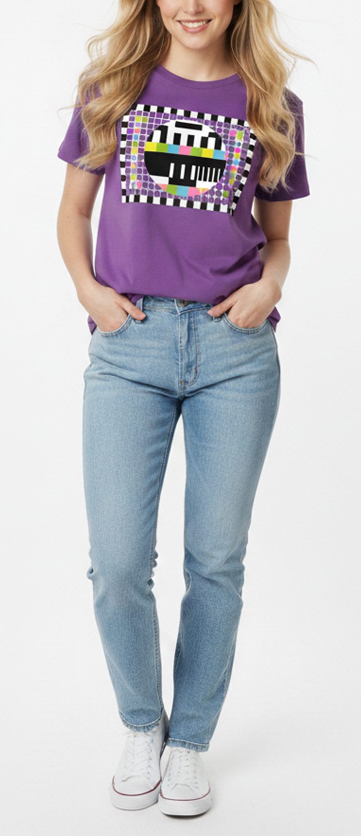 MAKAYA T-Shirt Damen Top Testbild Nerd Motiv Aufdruck Print Druck Damenshir günstig online kaufen