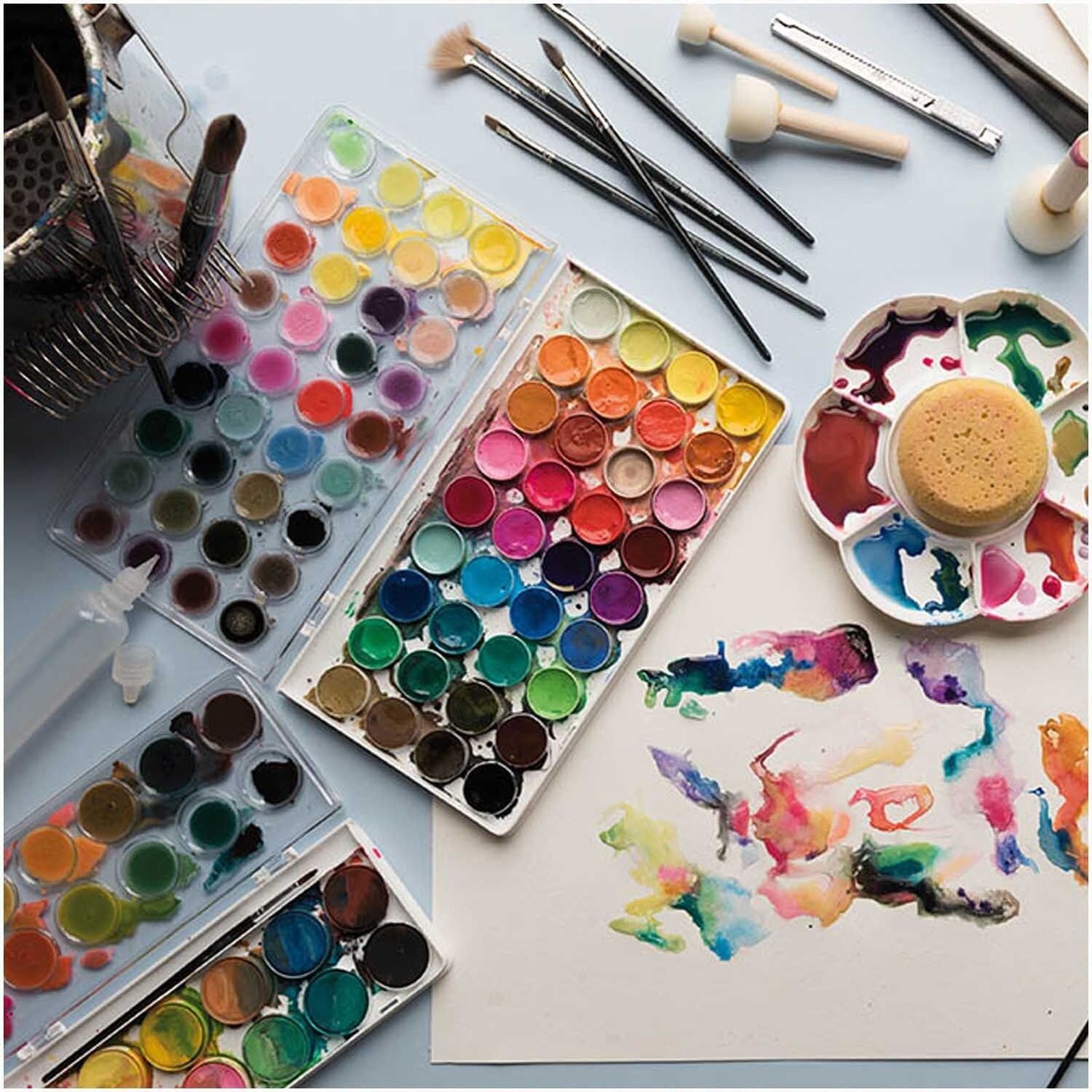 Rico Design Bastelfarbe Basic Water Colours, 12 brilliante Farben