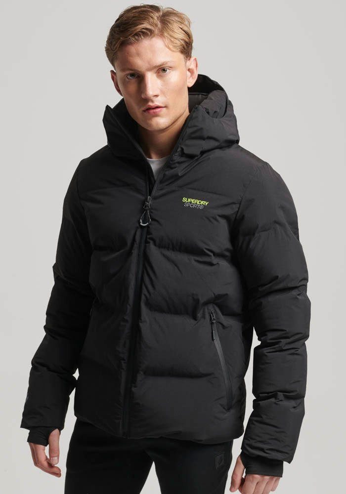 Black Steppjacke BOXY Superdry PUFFER HOODED JACKET