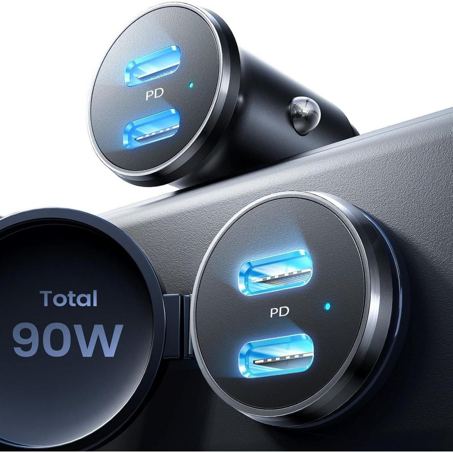 Laderaummatte 90W Zigarettenanzünder USB C Verteiler PD45W Steckdose KFZ Ladegerät