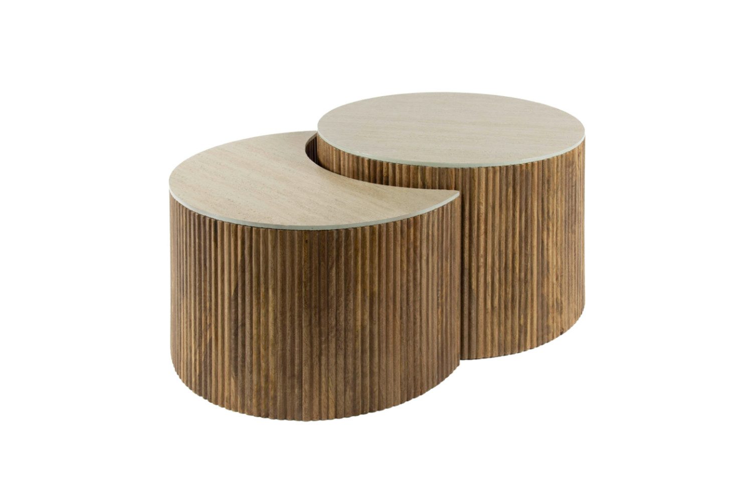 KAWOLA Couchtisch DESEADO (Set, 2-St), Keramik weiß