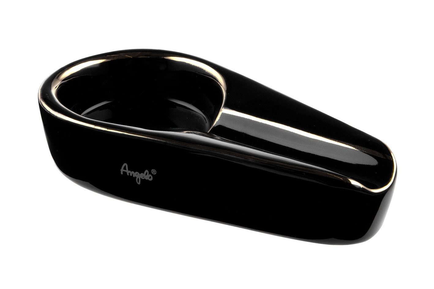Coumo Aschenbecher Zigarren Aschenbecher, Schwarz Gold, 1er Ablage, Keramik Ascher