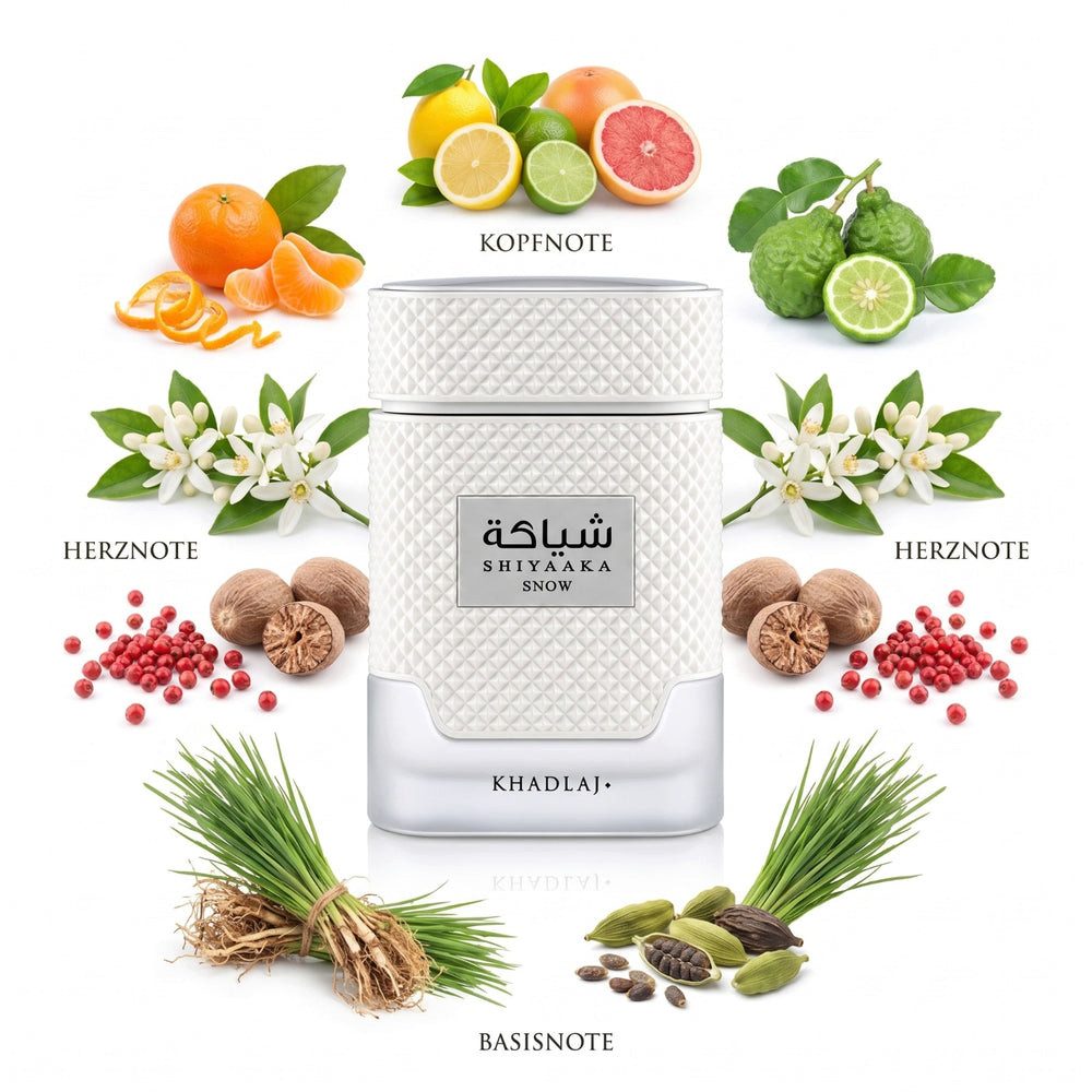 Khadlaj Duft-Set Shiyaaka Snow EDP 100 ml + Parfümzerstäuber (leer) Set