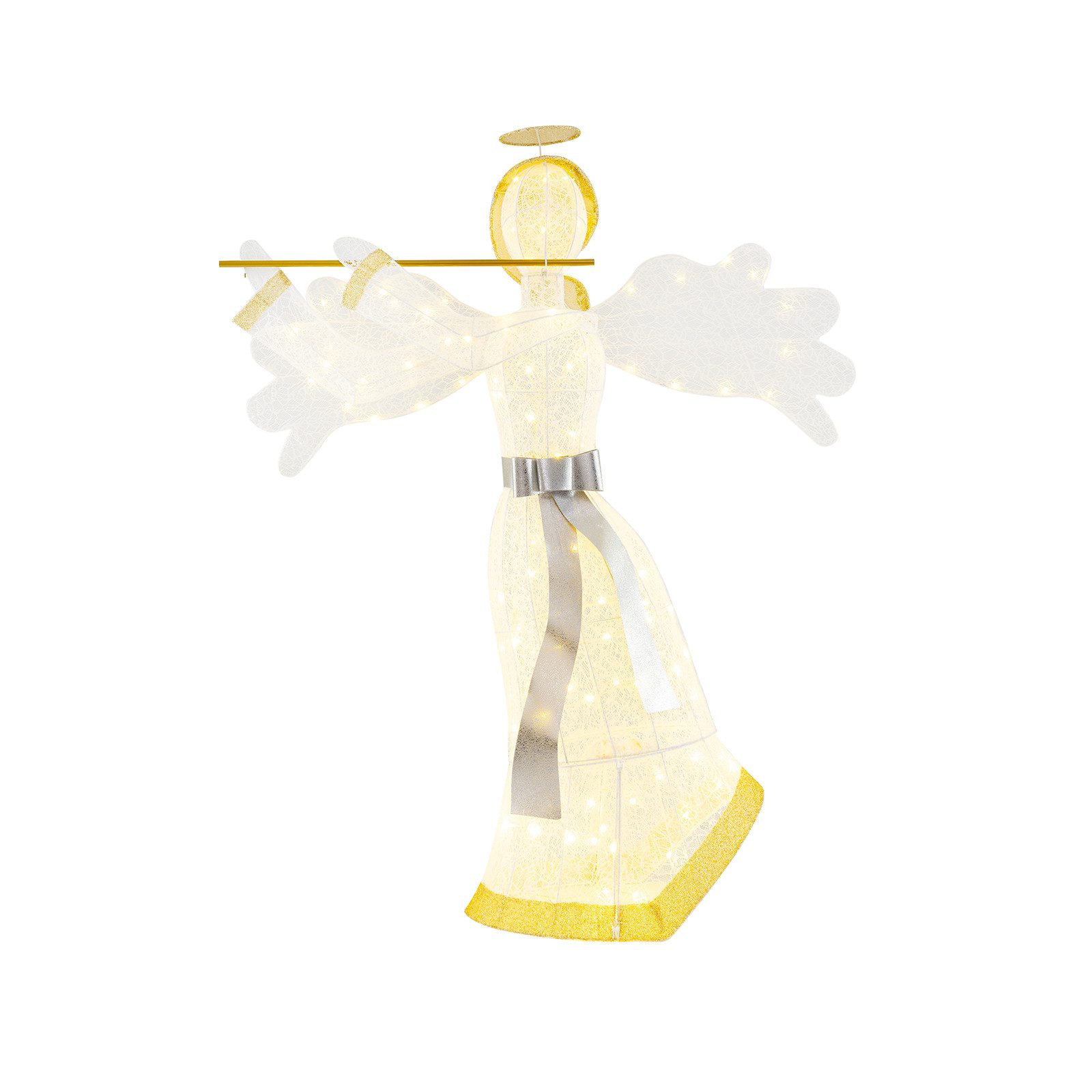 KOMFOTTEU Weihnachtsfigur, Beleuchteter Weihnachtsengel 150 cm