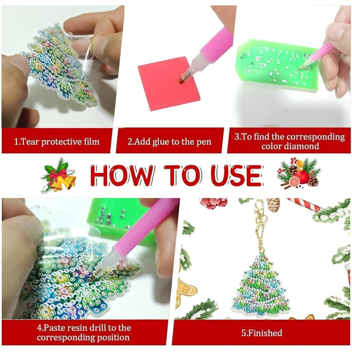LuxusKollektion Küchenorganizer-Set Schlüsselanhänger 5D DIY Kinder 14 Set Diamond Painting Weihnachten – Bild 4 von 5