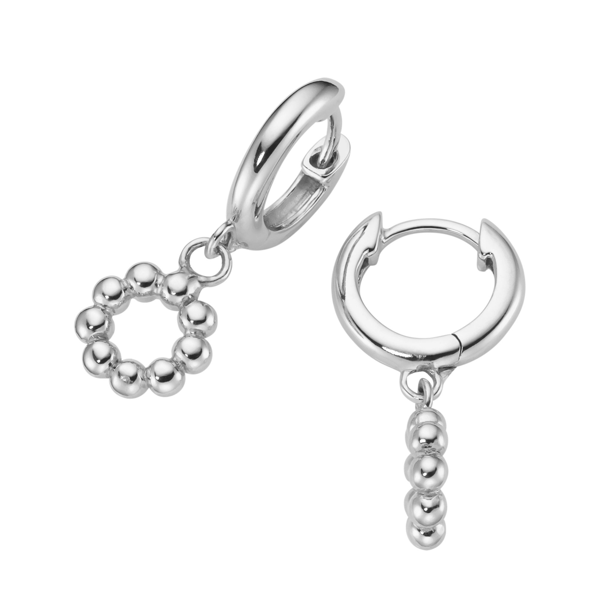 Firetti Paar Creolen Schmuck Geschenk Silber 925 Ohrschmuck Ohrringe Kugeloptik