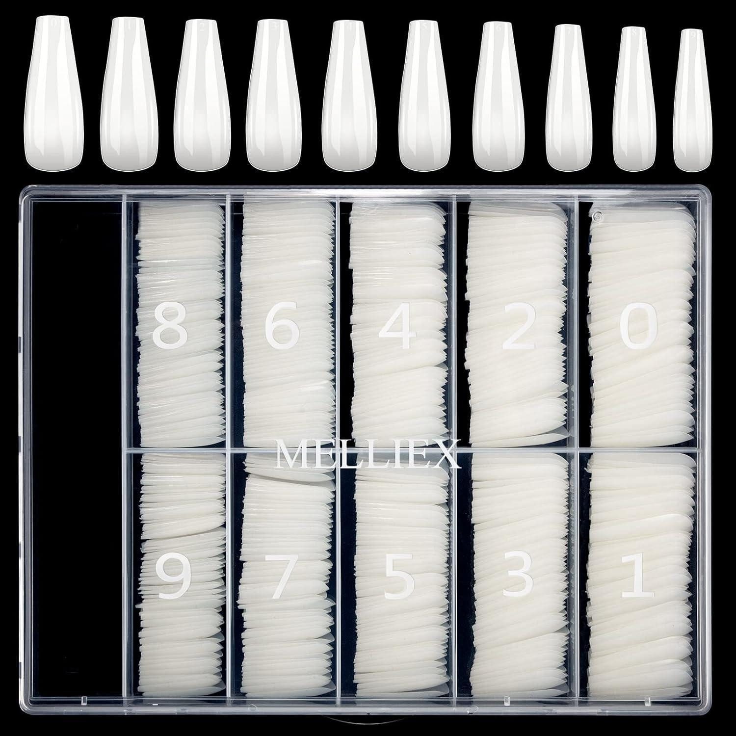 LuxusKollektion Kunstfingernägel Nageltips Falsche Acryl Coffin Ballerina 500 Stück Damen Natürliche