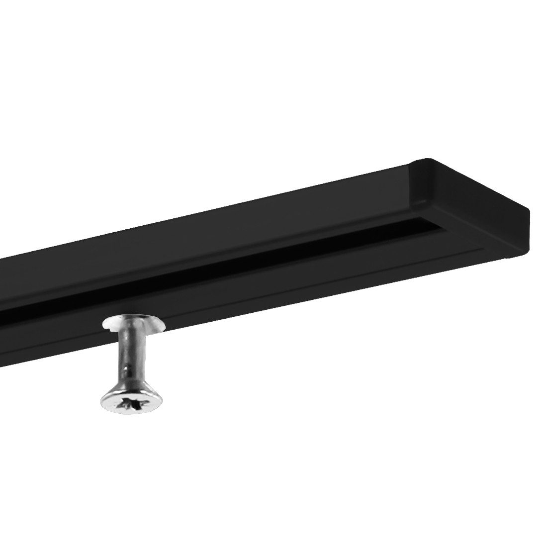 Gardineum Gardinenschiene Vorhangschiene in Aluminium, 1-läufig, flach, ab 2 m mittig geteilt, 1-läufig