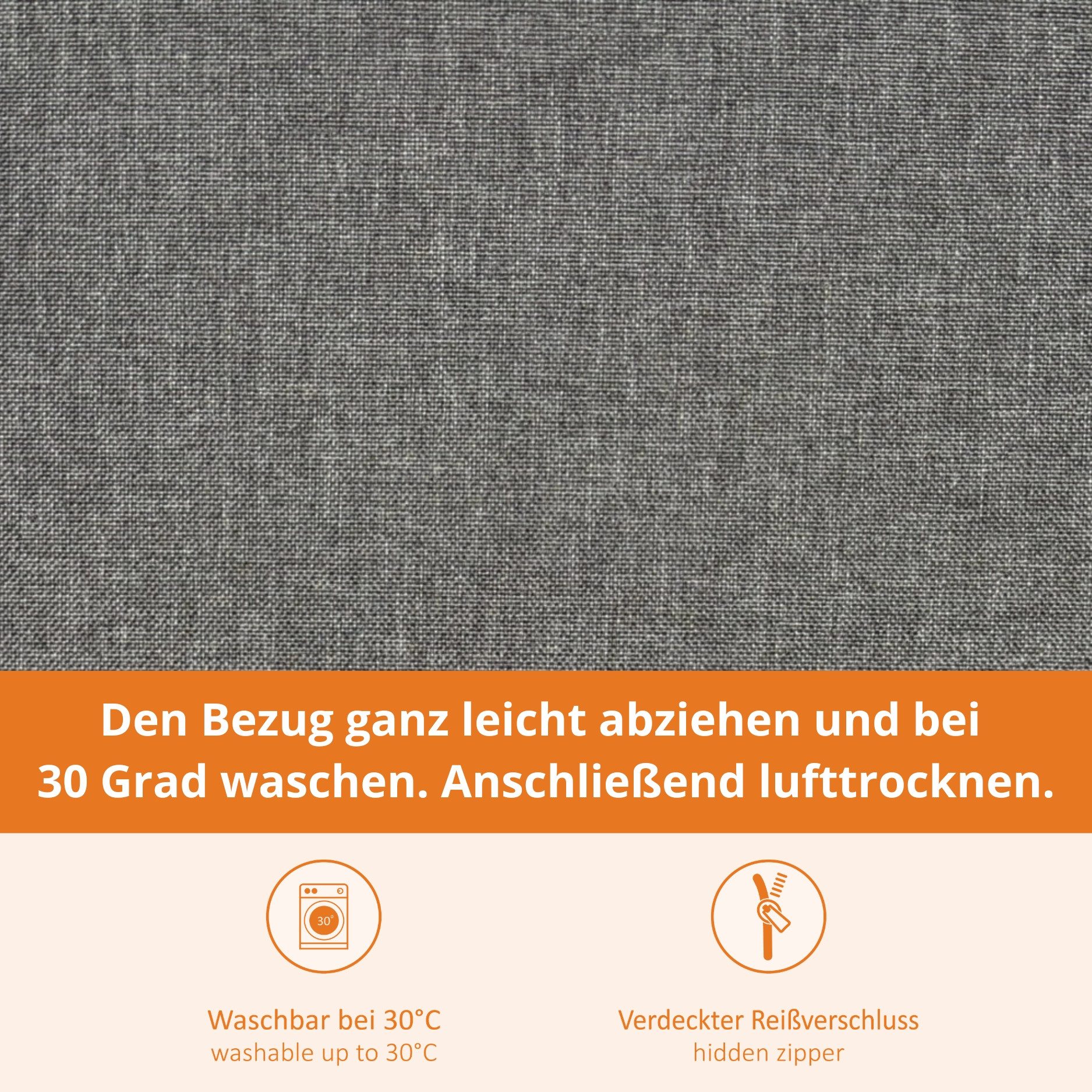 sleepling Bankauflage in 200x40 cm, 150x50 cm und vielen weiteren Größen und Farben, mit Anti-Rutsch Unterseite, aus widerstandsfähigem Sofastoff – Bild 5 von 5