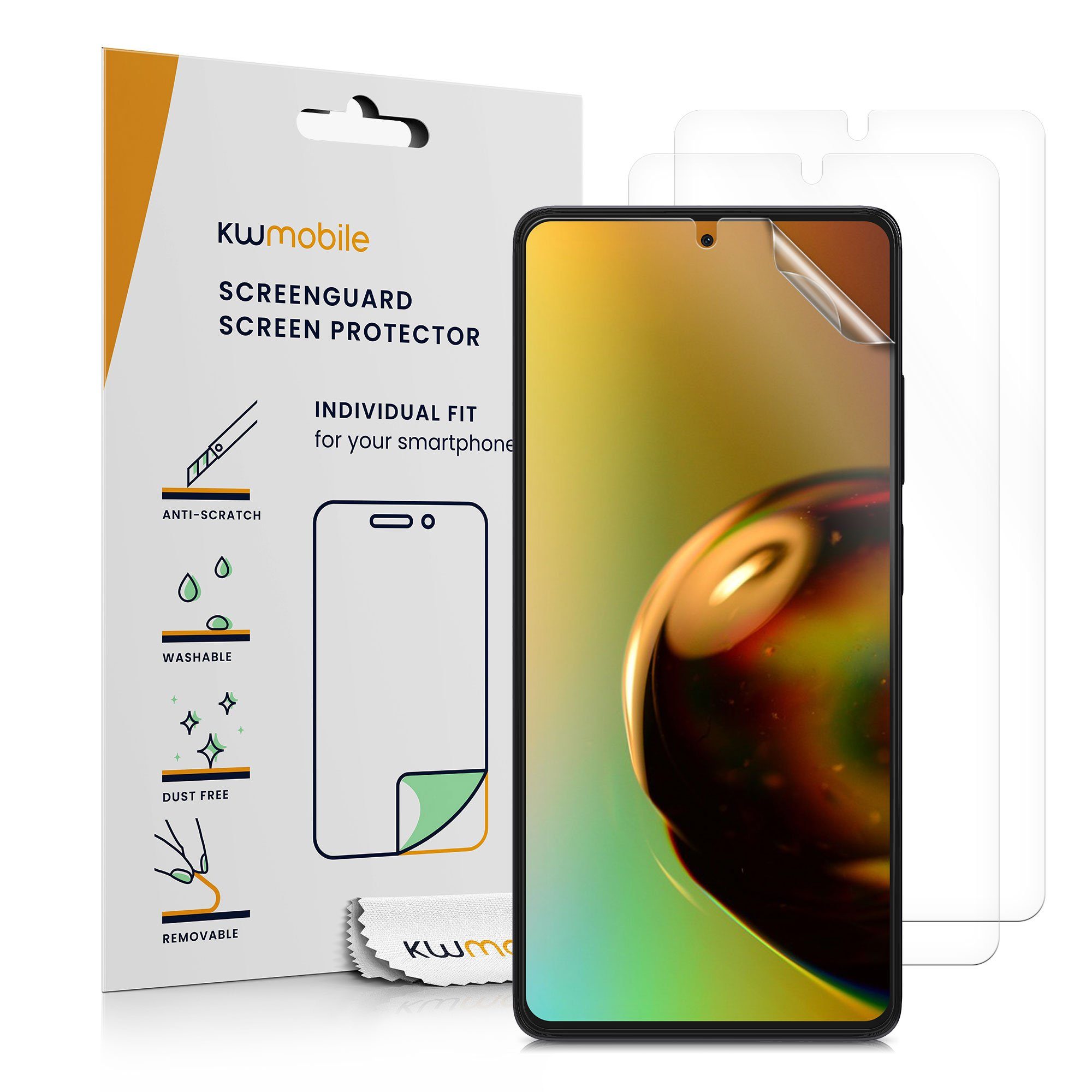 kwmobile Schutzfolie 3x Folie, (1-St), klare Displayschutzfolie Displayschutz transparent Schutzfolie