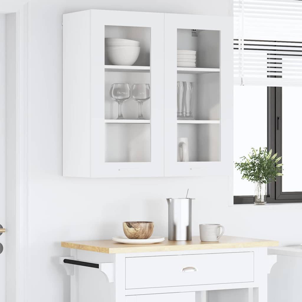 vidaXL Hängeschrank Vitrine-Hängeschrank Hängeschrank Riga Weiß 80x31x80 cm moderner Küche – Bild 4 von 5