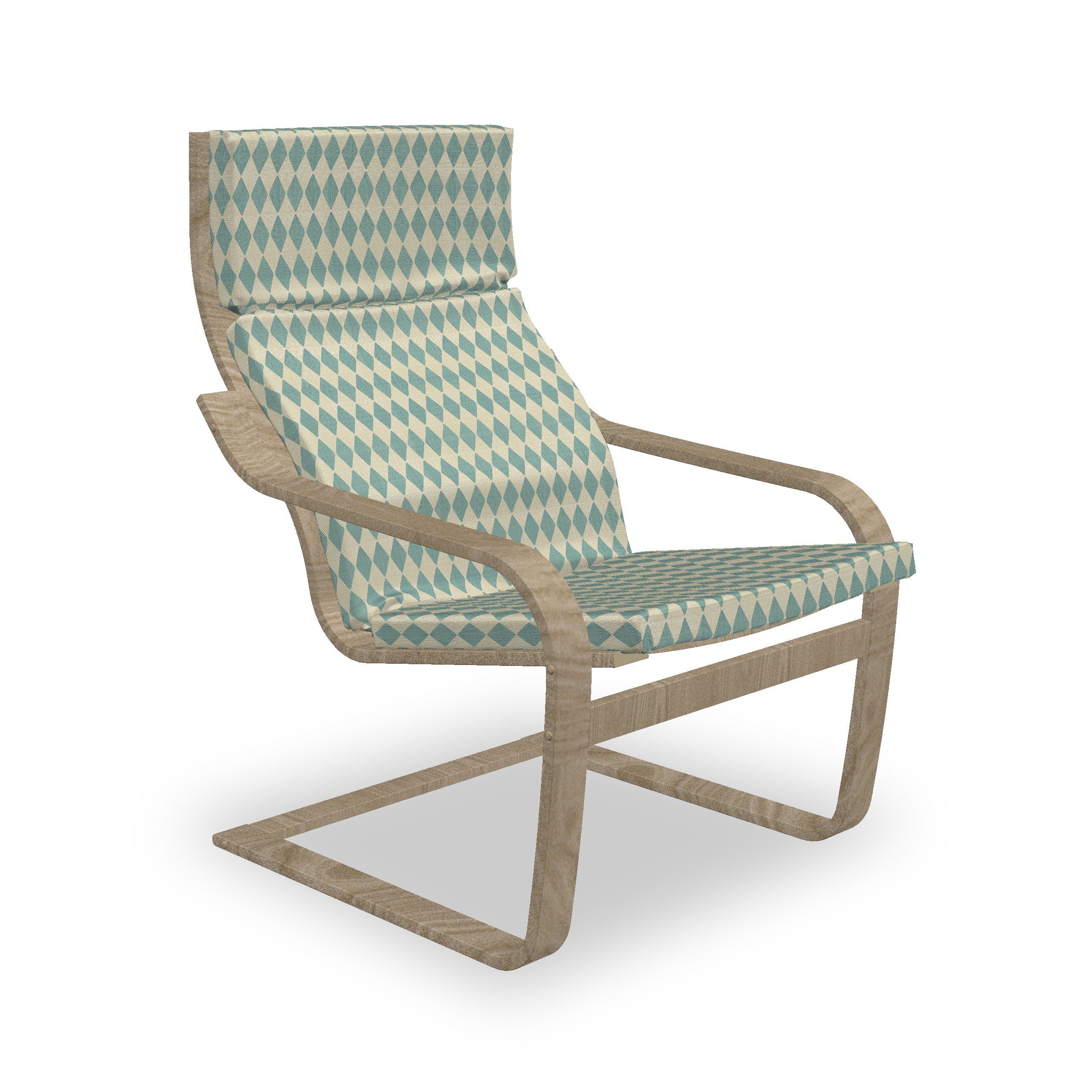 Abakuhaus Stuhlkissen Sitzkissen mit Stuhlkissen mit Hakenschlaufe und Reißverschluss, Geometrisch Retro Argyle-Muster