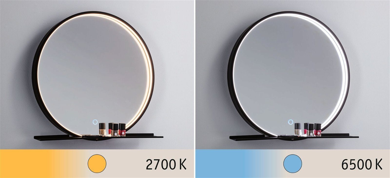 Miro Tageslichtweiß, 10,5W Spiegel LED LED integriert, Spiegel fest IP44 500mm TunableWhite, rund Wandleuchte 230V, Paulmann