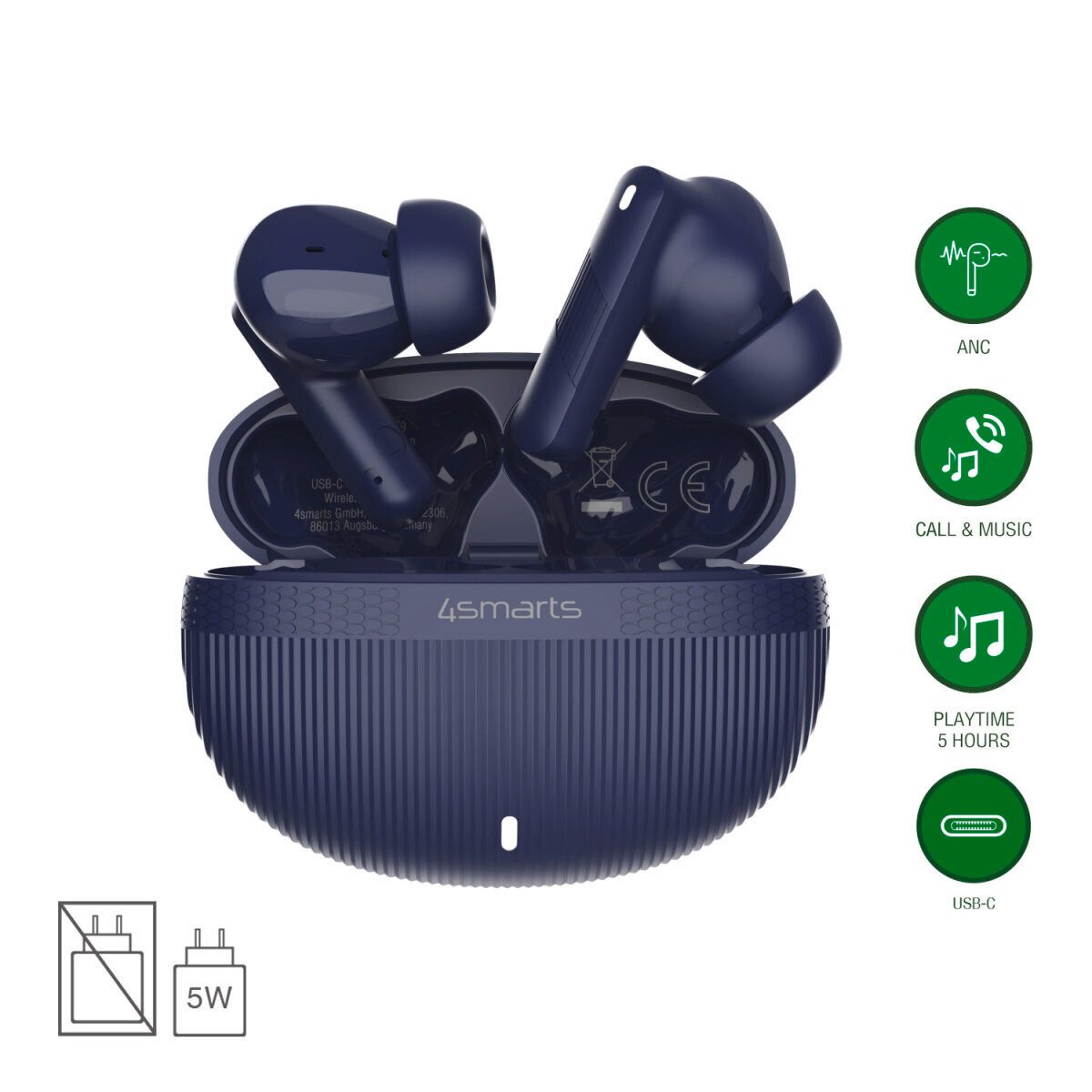 4smarts 4smarts TWS Bluetooth Kopfhörer SkyBuds Pro ANC, n PC-Headset