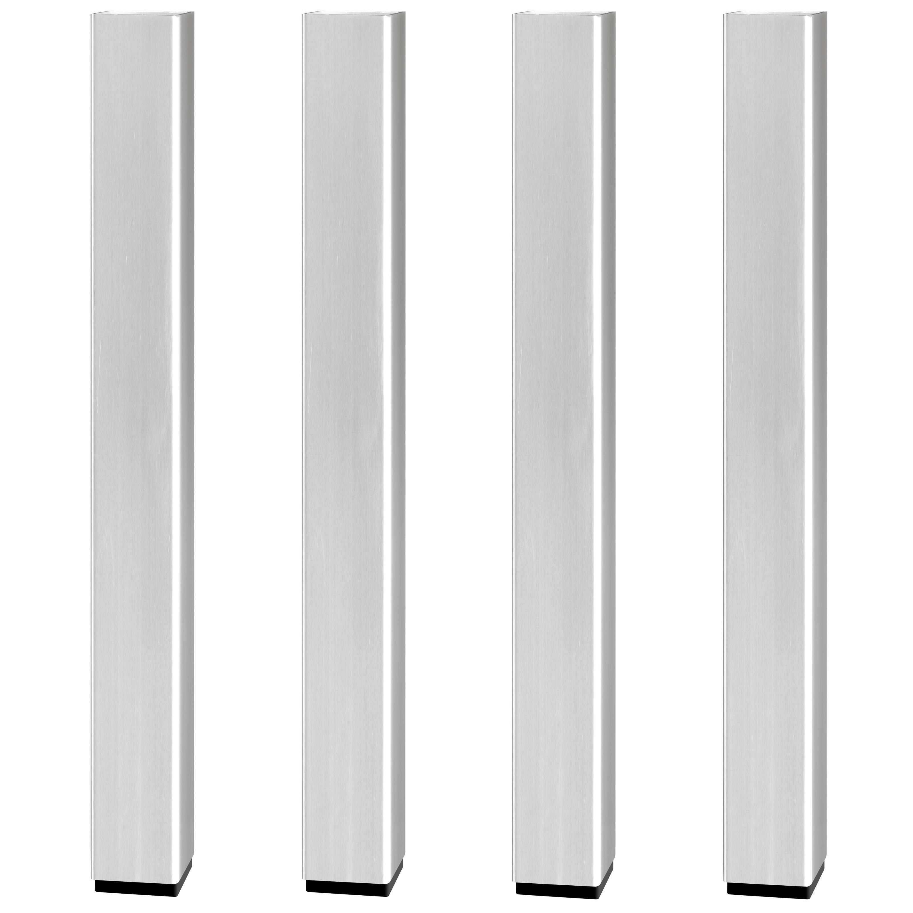 lightmaXX Musikinstrumentenständer, (ALU-STAGE Eco Bühnenfuß Set 4x 60cm Steckfüße Quadrat 40/40mm Aluminium Gesteckt Bodenschutz Zubehör für Bühnenelemente, Bühnenelemente, Zubehör), ALU-STAGE Eco Bühnenfuß Set, Aluminium Bühnenfuß, Steckfüße, Bühnen