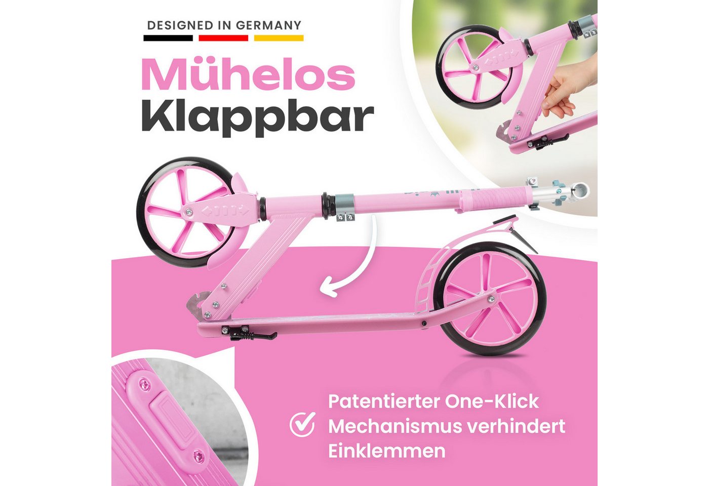 Thumbnail - ROLLKÖNIG Cityroller Tretroller Rollkönig ® Scooter Kinder ab 5 Jahren, mit großen Rädern, Cityroller