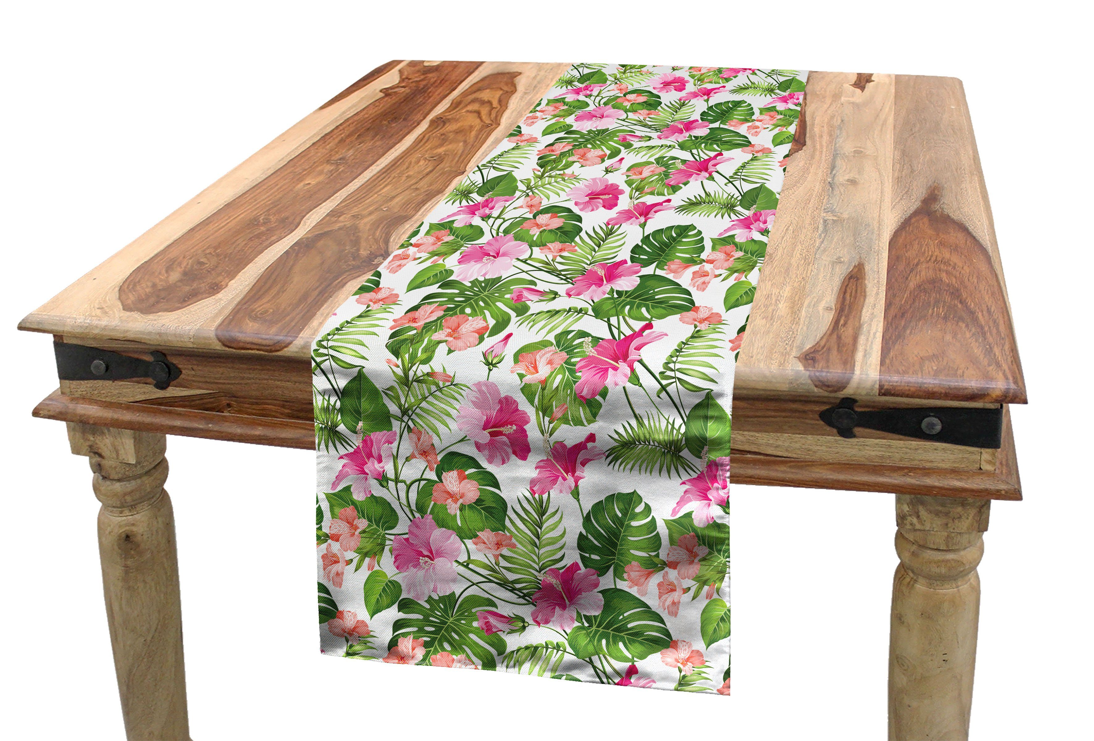 Abakuhaus Tischläufer Esszimmer Küche Rechteckiger Dekorativer Tischläufer, Wald Paradise Island Nature