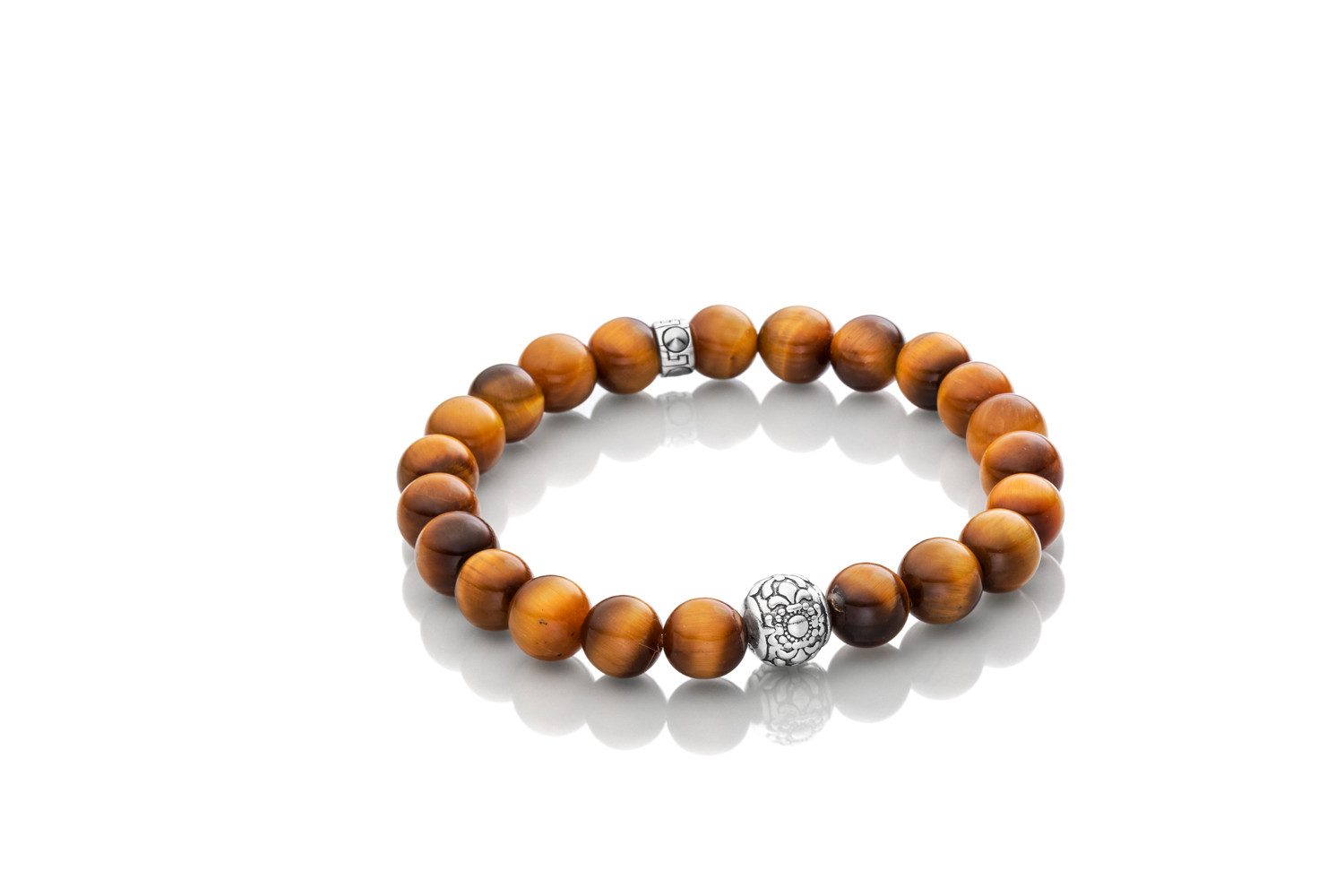 Lunavit Armband Lunavit Magnet Perlenarmband mit Tigerauge