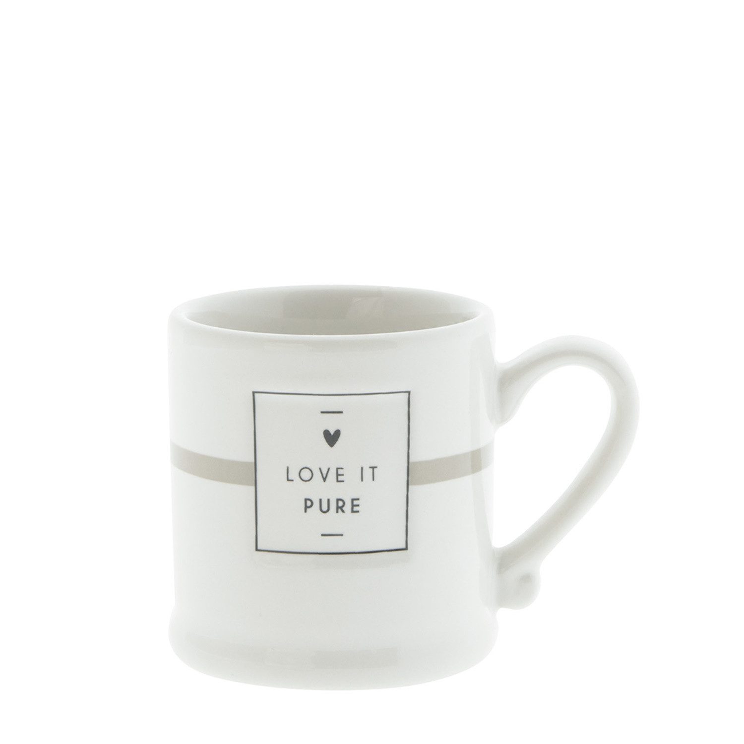 Bastion Collections Espressotasse Beige Titan, Keramik, Spülmaschinengeeignet, Weiß, Motiv: Herz