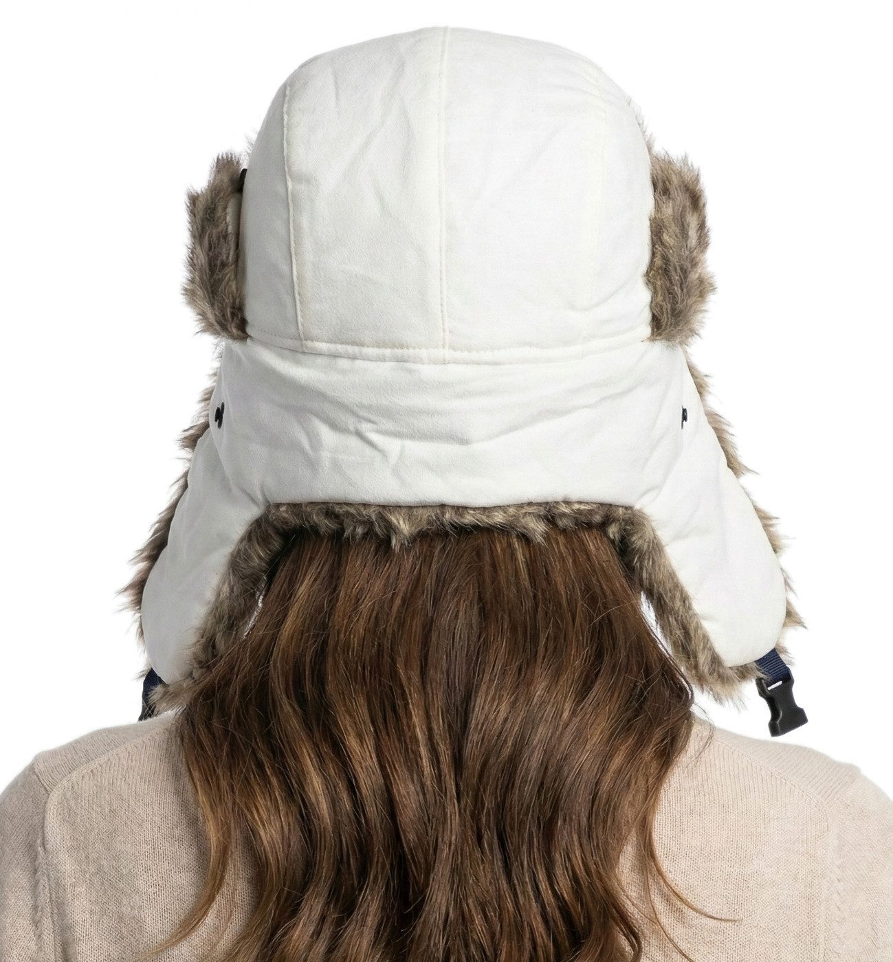 dy_mode Ohrenmütze Damen Fliegermütze Pilotenmütze Herren Mütze mit Ohrenklappen mit Ohrenklappen, mit Kunstfell-Besatz