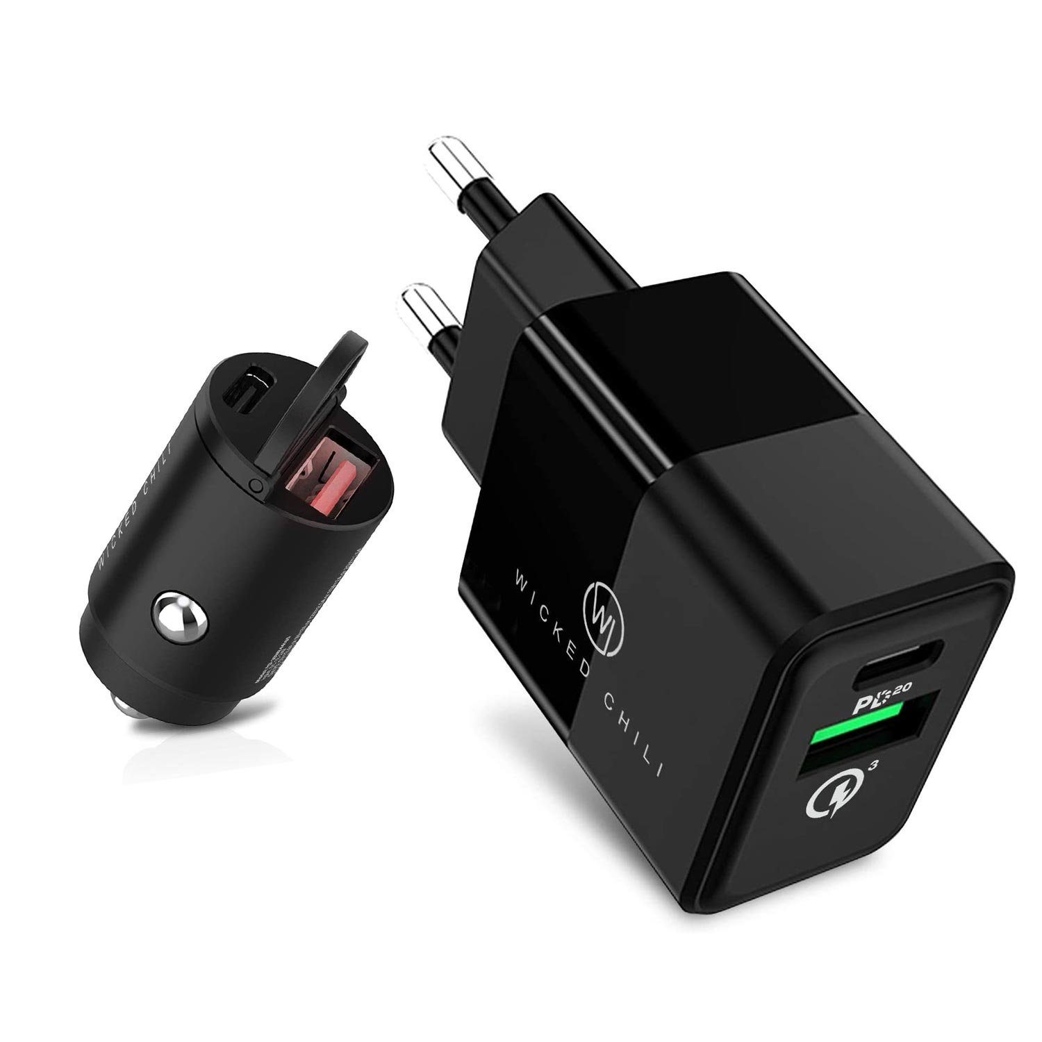 20W Dual USB Netzteil + 30W Dual KFZ USB Ladegerat Steckernetzteil