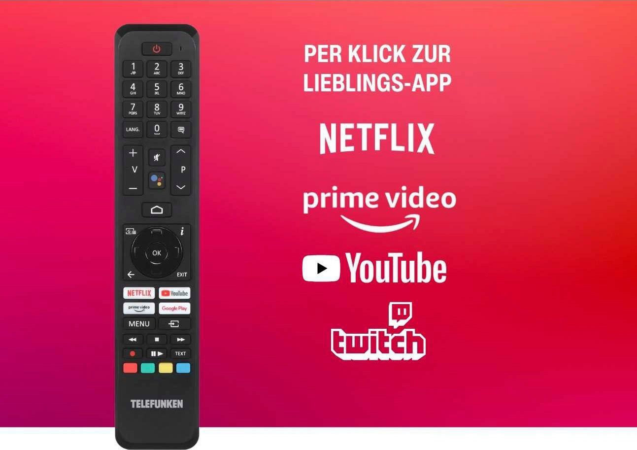 D43V950M2CWH HD, Dolby Smart-TV, Atmos,USB-Recording,Google LED-Fernseher Telefunken (108 Ultra 4K Zoll, cm/43 Assistent,Android-TV)
