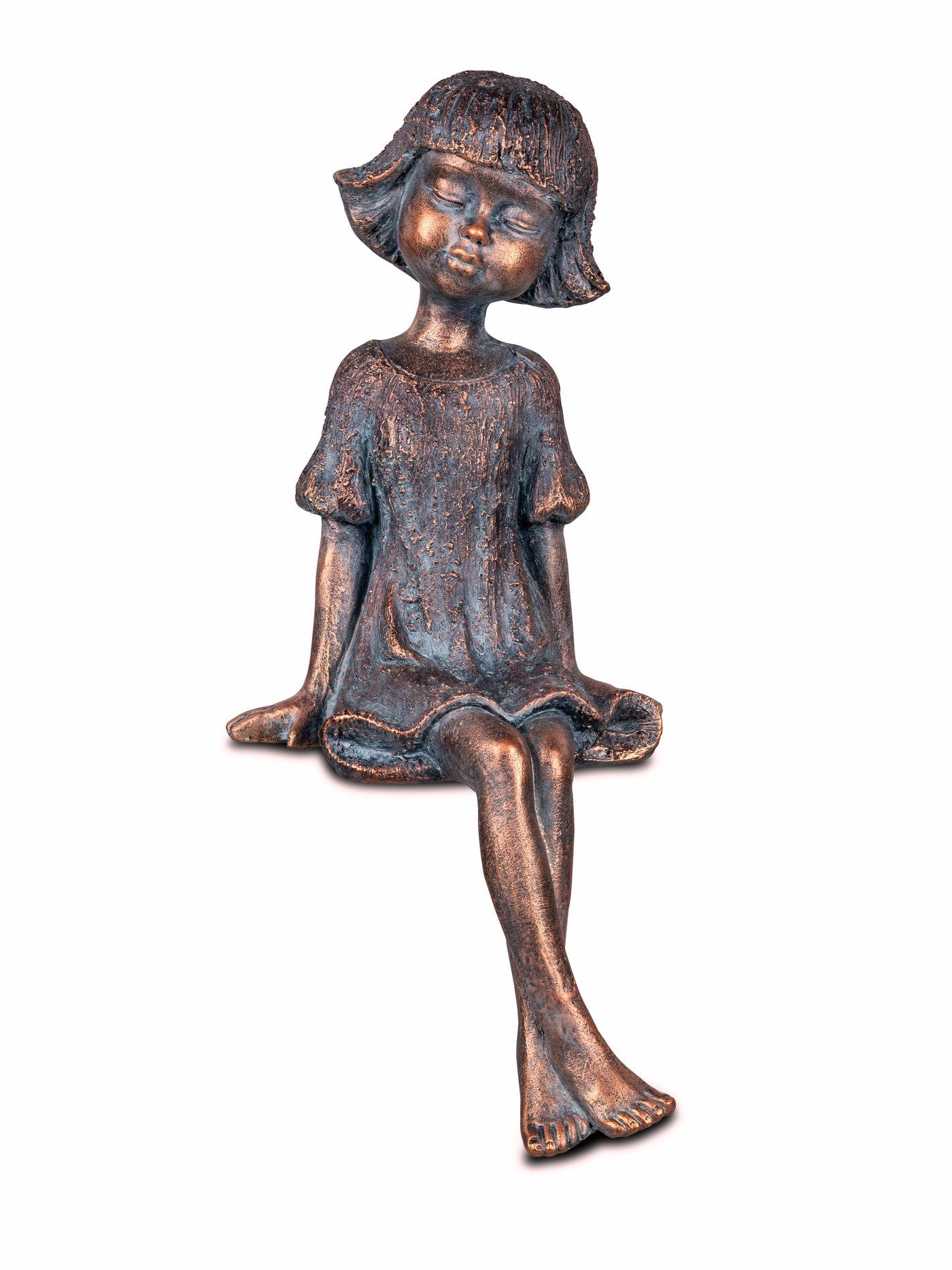 Kaufhaus le petit Kantenhocker Deko Mädchen Kantenhocker Kantensitzer Frau Figur Skulptur Objekt, Dekofigur, Mädchen als Kantenhocker