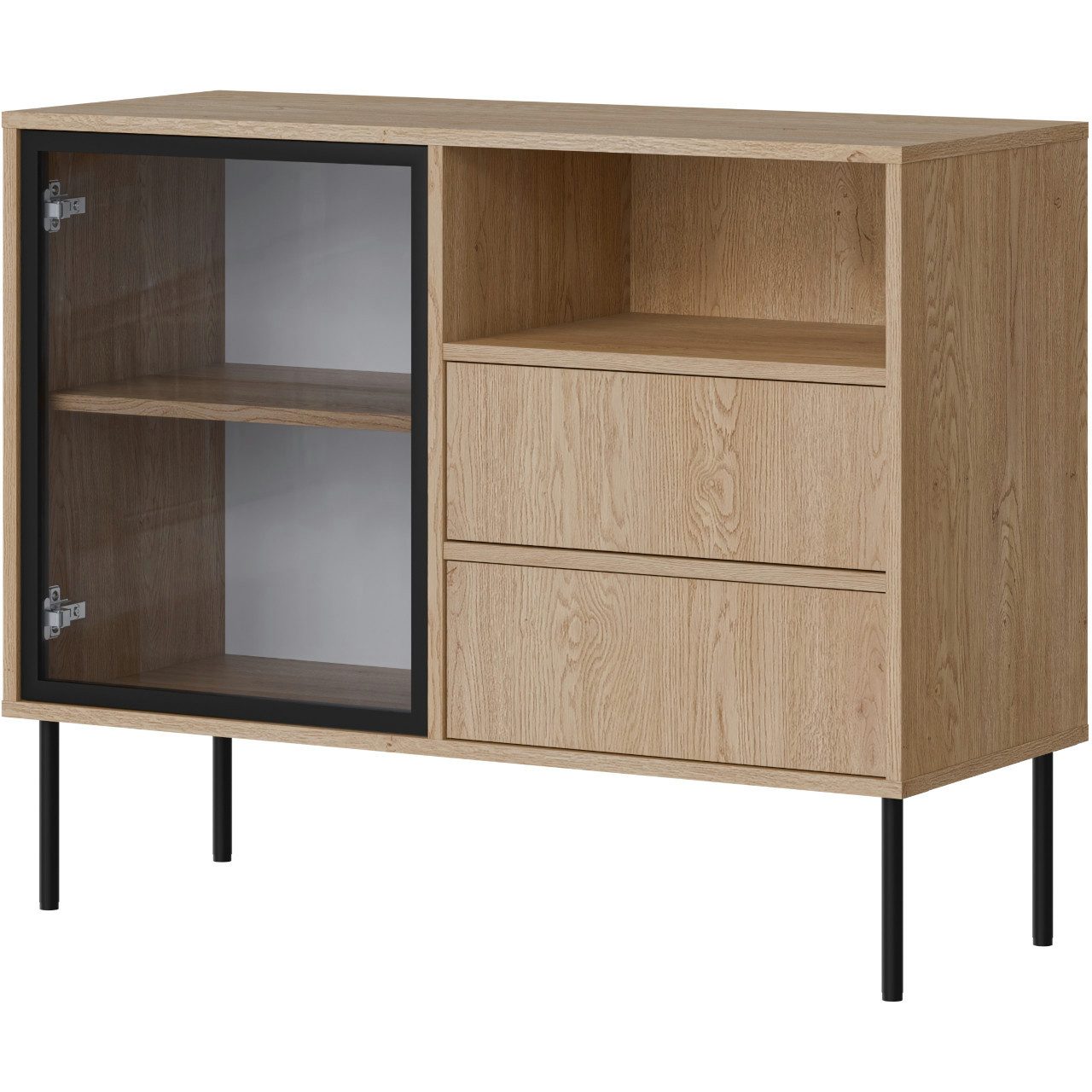 MOEBLINE Kommode Sideboard Beistellkommode DELLI 100 1D2S cremona eiche