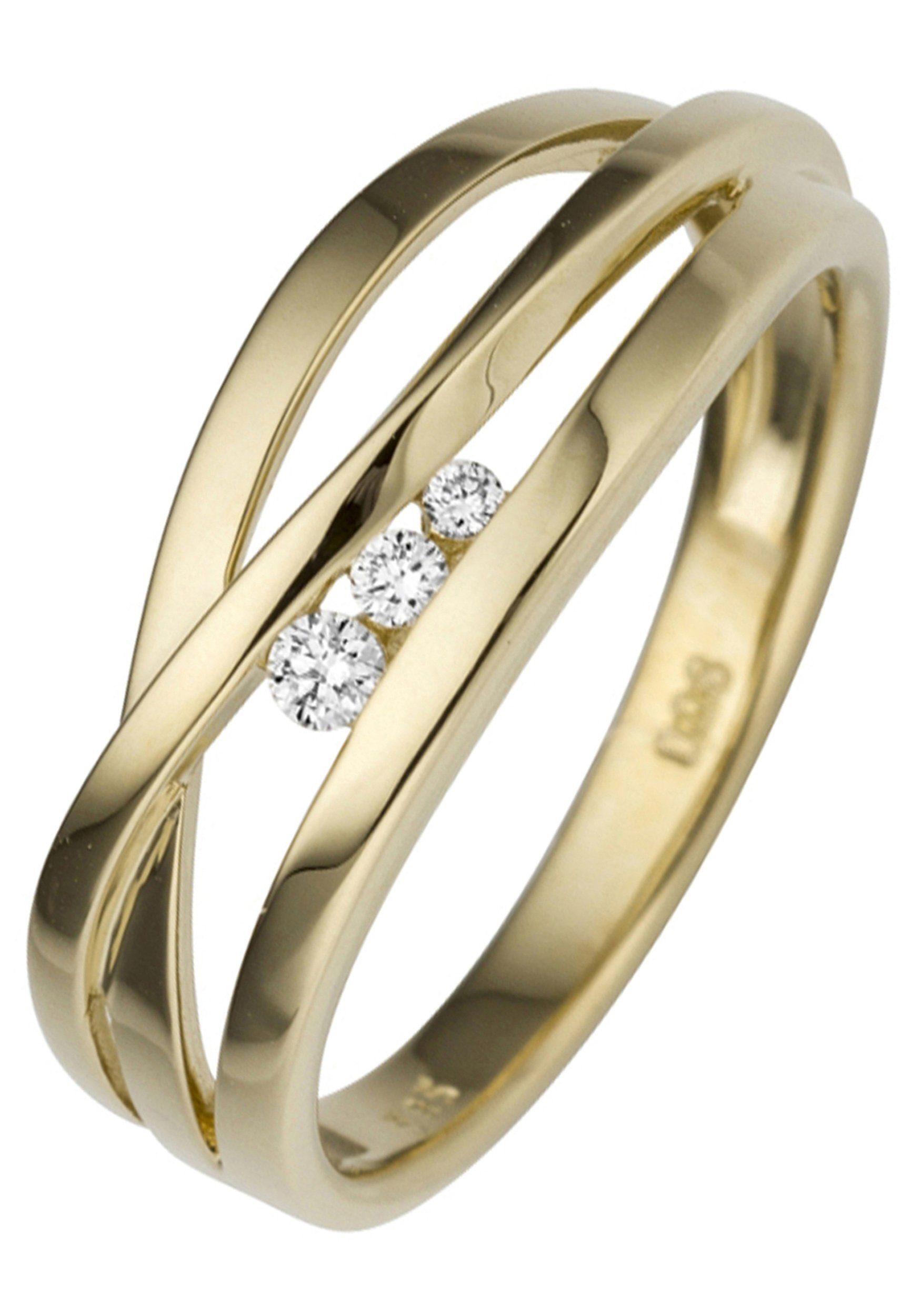 JOBO Diamantring, breit 585 Gold mit günstig online kaufen