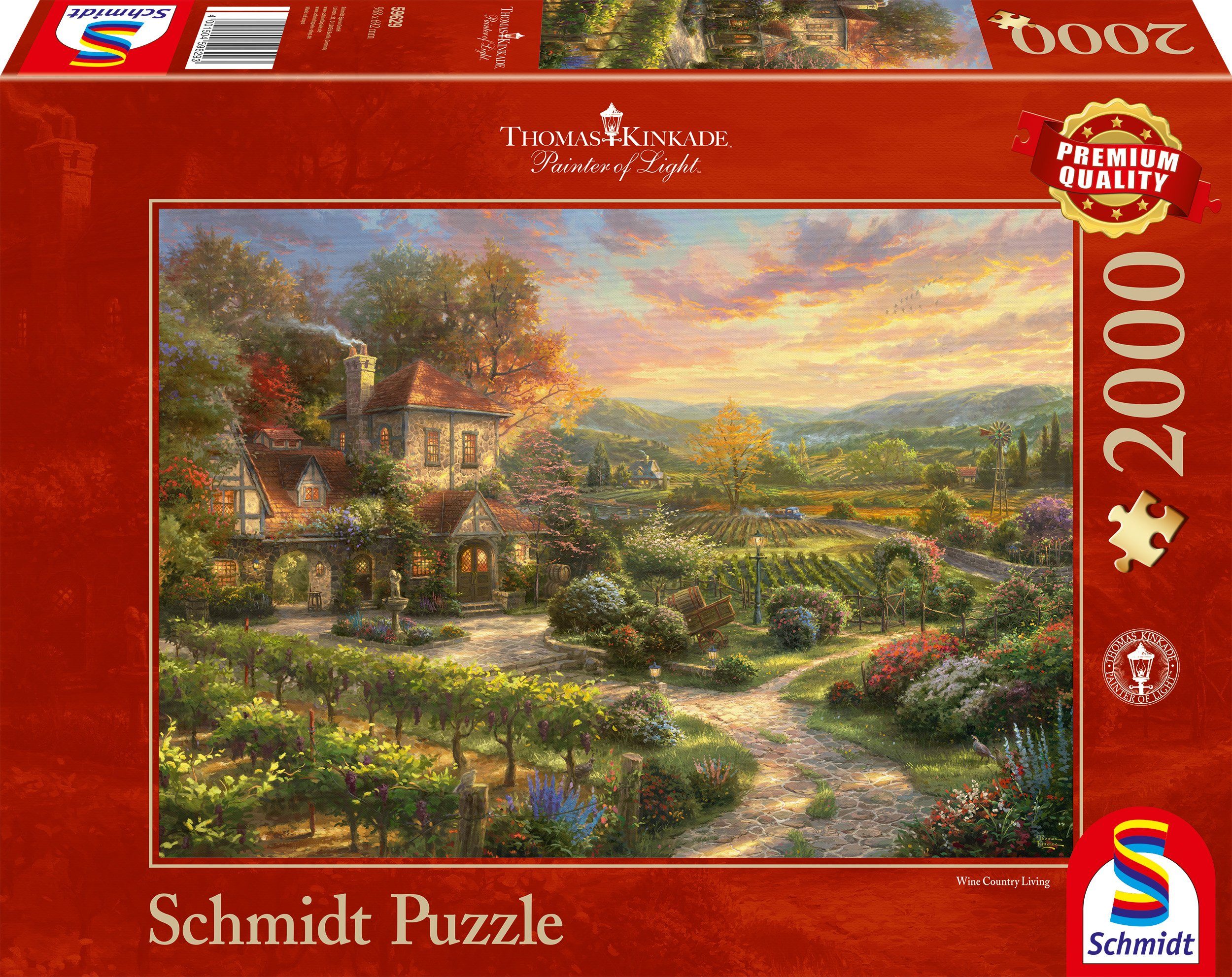 Schmidt Spiele Puzzle In den Weinbergen, 2000 Puzzleteile, Thomas Kinkade