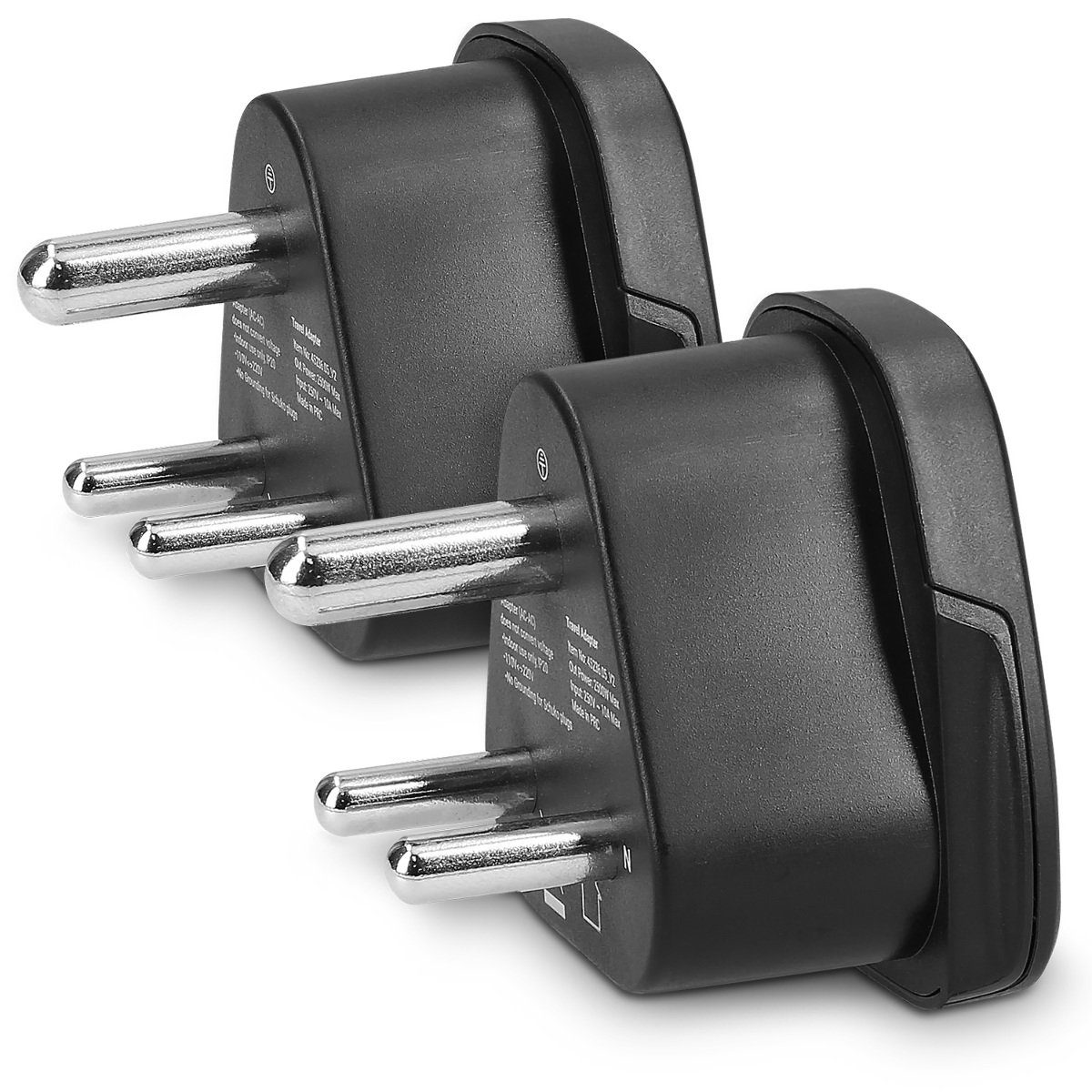 kwmobile Stromadapter, 2x Reiseadapter TypD Reise Adapter zu Typ D