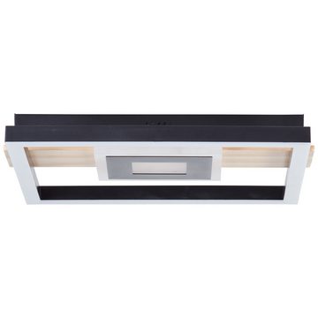 Lightbox LED Deckenleuchte, LED fest integriert, warmweiß, minimalistische LED Deckenlampe mit Holz, 28 x 30 cm, 2600 lm, 3000 K