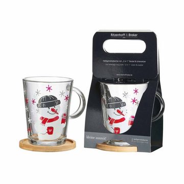 Ritzenhoff & Breker Tasse Cap Frosty Teeglas mit Untersetzer 380 ml, Glas