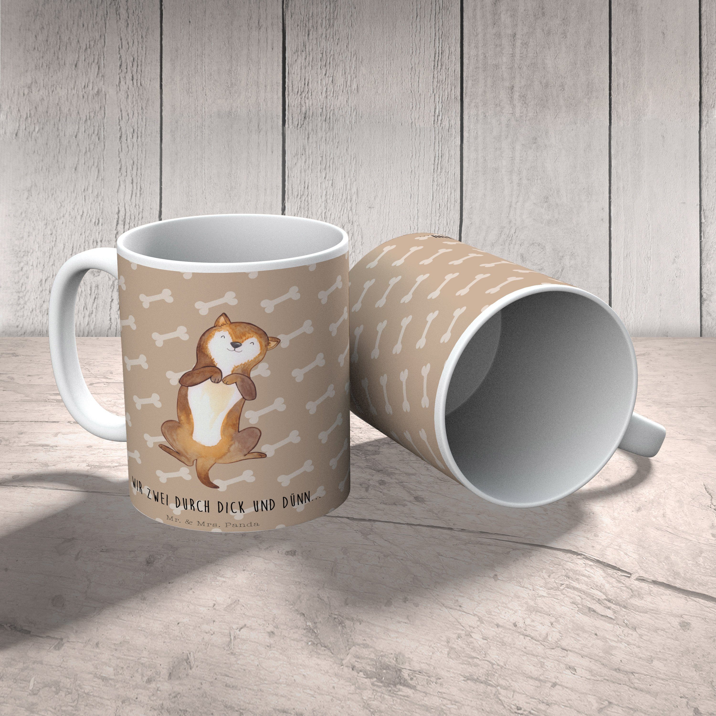 - Geschenk, - Mrs. Tasse Keramik Hund Tasse Hundeglück Bauchkraulen Mr. & Panda Kaffeebecher, Motive,