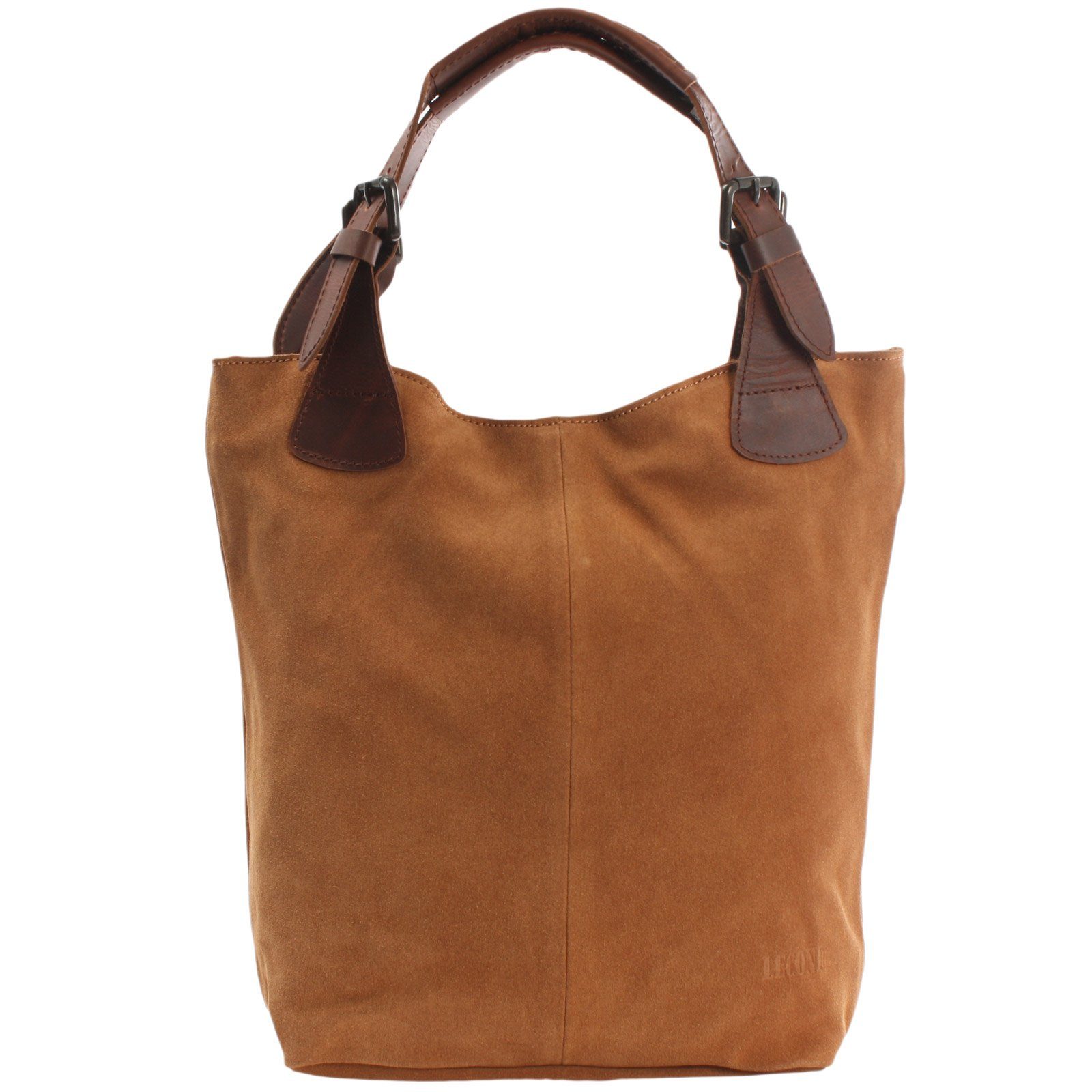 LECONI Henkeltasche Handtasche Damentasche Veloursleder Leder LE0033