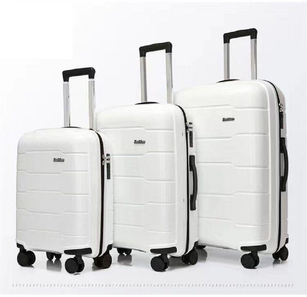 cofi1453 Kofferset Reisekoffer Koffer 3 tlg Hartschale Trolley Set Kofferset, (3 tlg) Weiß